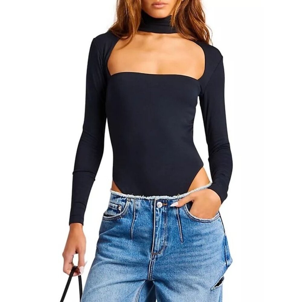 SER.O.YA Odessa Bodysuit in Black XXSmall Womens Long Sleeve Top